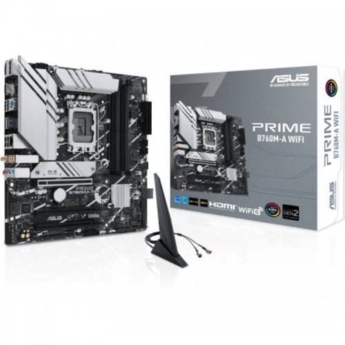 h2PRIME B760M A WIFI h2divpPlaca base Intel B760 LGA 1700 mATX con PCIe 40 DDR5 dos ranuras M2 Ethernet Realtek de 25 GB Wi Fi 