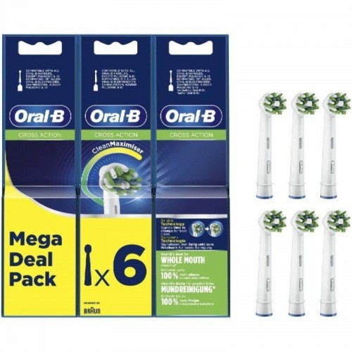 ph2RECAMBIO ORAL B PACK 6 CROSSACTION h2pLleva tu higiene bucal al siguiente nivel con los cabezales Oral B Cross Action con te