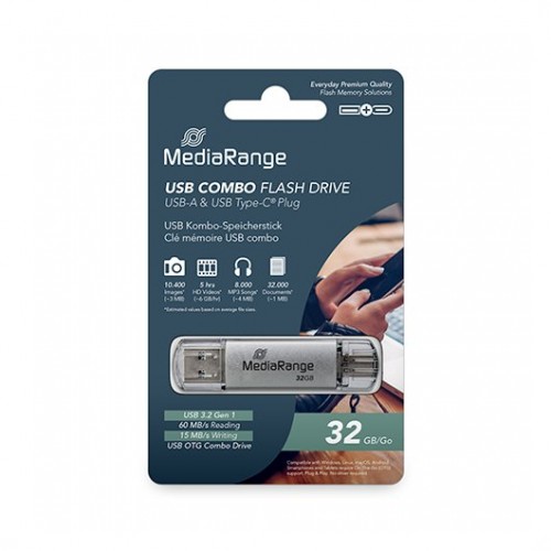 PENDRIVE COMBO 64GB USB 32 MEDIARANGE
