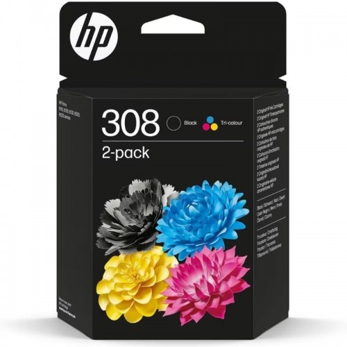 h2Paquete de 2 Cartuchos de Tinta Original HP 308 negra tricolor h2pLa tecnologia actualizada permite que la calidad y la fiabi