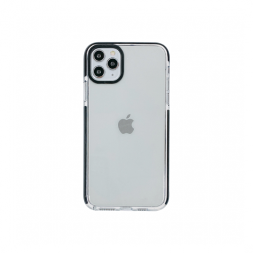 FUNDA QCHARX TRANSPARENTE IPHONE 16E NEGRO