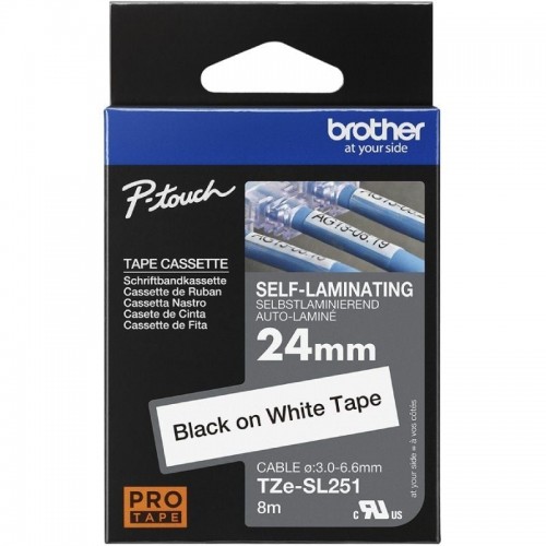 ph2TZeSL251 h2pCinta autolaminada Texto negro sobre fondo blanco Ancho 24 mm Longitud 8 m ph2Descripcion del producto h2pCinta 