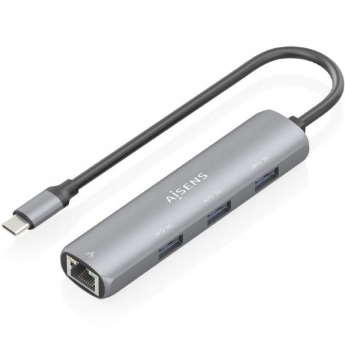 h2ASUC 4P038 GR 8211 Dock USB C a Ethernet Gigabit HUB 3xUSB A Gris 15cm h2ppConversor USB C a Gigabit ethernet 3xUSB A 5G ppLa