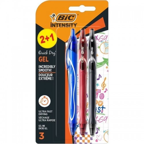 ph2Pack de 21 Boligrafos Gel Gelocity Quick Dry Punta Media BIC h2pQuick Dry del boligrafo de hielo BIC Gel ocity 21 La tinta e