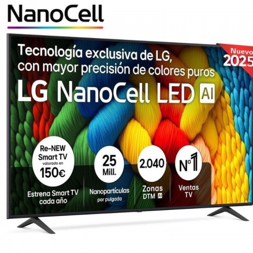 p ph2Smart TV LG NanoCell AI NANO80 4K 2025 h2ul liMayor precision de colores puros gracias a las 25 millones de nanoparticulas