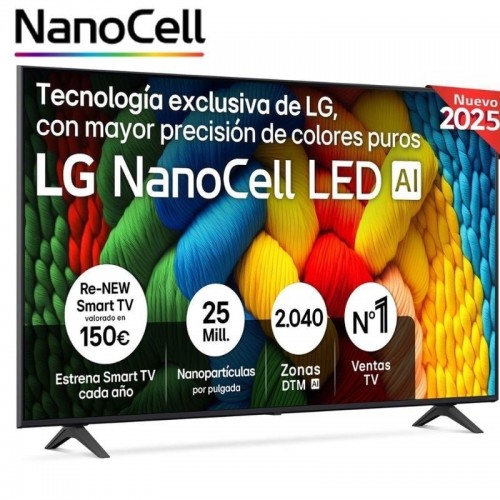 p ph2Smart TV LG NanoCell AI NANO80 4K 2025 h2ul liMayor precision de colores puros gracias a las 25 millones de nanoparticulas