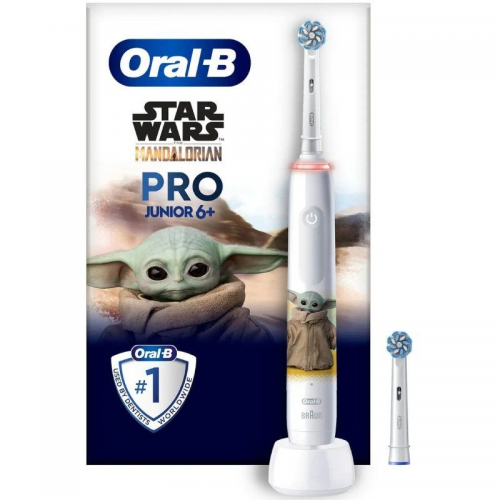h2Limpieza mas profunda h2pEl cabezal del cepillo de dientes Oral B Pro Junior limpia en profundidad para combatir las caries e