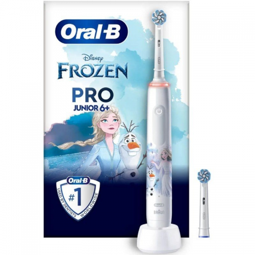 h2Limpieza mas profunda h2pEl cabezal del cepillo de dientes Oral B Pro Junior limpia en profundidad para combatir las caries e
