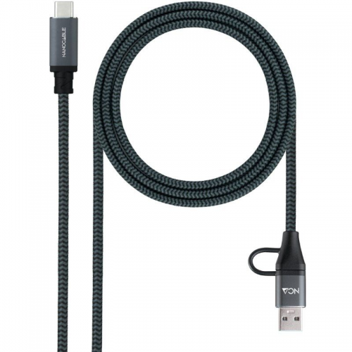 h2Cable USB 32 Gen2x2 20Gbps 5A 100W USB CUSB A M a USB C M Gris Negro 2m h2divpCable USB 32 Gen2x2 20Gbps 5A 100W para carga y