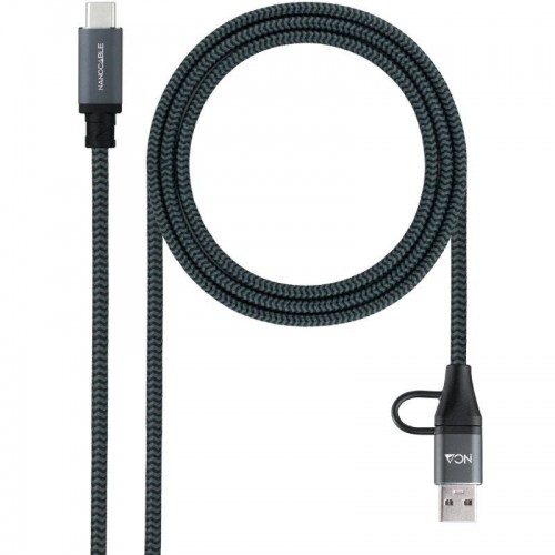 h2Cable USB 32 Gen2x2 20Gbps 5A 100W USB CUSB A M a USB C M Gris Negro 3m h2divCable USB 32 Gen2x2 20Gbps 5A 100W para carga y 
