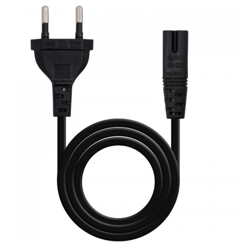 h2Cable de Alimentacion con forma 8 CEE7 16 M 8211 C7 H Negro 2m h2 Cable de alimentacion con forma 8 para cargar portatiles eq
