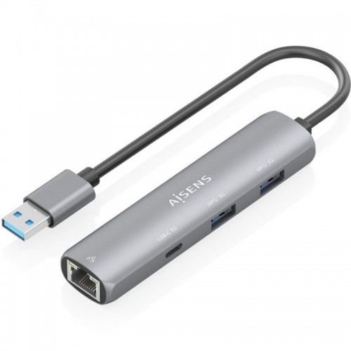 h2ASUC 4P035 GR 8211 USB30 Dock USB A a Ethernet Gigabit HUB 1xUSB C2xUSB A GRIS 15cm h2divpbConversor USB A a Gigabit ethernet