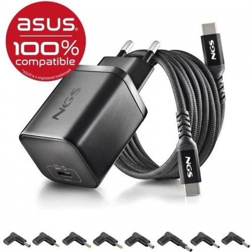 h2BUD 65W AS h2pbPACK CARGADOR GAN USBC DE 65W CABLE 15M USBC 8 CLAVIJAS PARA PORTaTIL MARCA ASUS b ppp style ul liLleva la car
